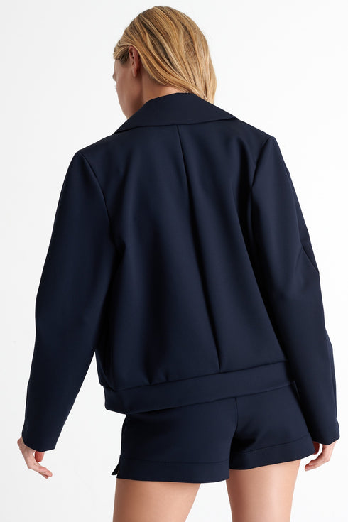 Shan Sofia Zip-up collar bomber jacket